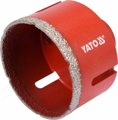 Produktbild von Yato YT-60447, Bohrer, Diamantbohrkrone, 6,8 cm, Keramik, Granit, Kohlenstoffstahl, Rot