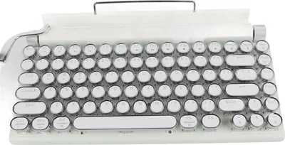 Obrázek produktu pro Mechanická klávesnice 83 kláves Ovládání kulatých kláves Ergonomická Plug and Play 3 režimy Bezdrátová klávesnice pro telefon Laptop White