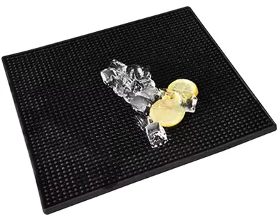 Barmatte aus Gummi, rutschfest, 45 x 30 cm, schwarz