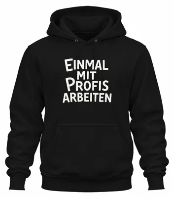 Obrázek produktu pro Jednou pracující s profesionály sarkastický kancelářský kolega dárek uni mikina s kapucí, černá, L