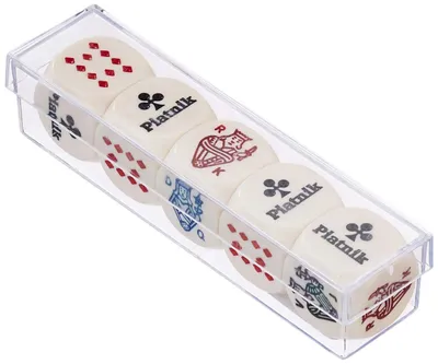 Productafbeelding van pokerdobbelsteen 22 mm set van 5 stuks