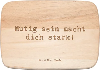 Produktbild von Mr. & Mrs. Panda Holz Küchenbrett Spruch Angst überwinden - Transparent - Geschenk, Motivation, Frühstücksbrettchen, Zuversicht, Trost, Frühstücksbrett, Schneidebrett