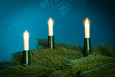 Produktbild von NARVA Lichterkette mit Minischaftkerze - 20 Minischaftkerzen, weiß