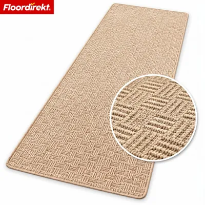 Produktbild von Floordirekt Teppichläufer Monaco, Flurläufer strapazierfähiger Flurläufer, Küchenläufer mit Kettelung, pflegeleichter Läufer, Beige, 80 x 200 cm