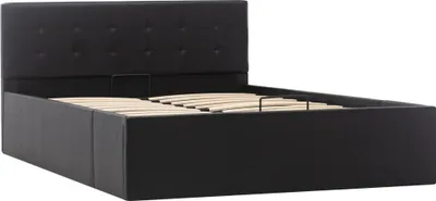 Image de vidaXL Lit de rangement hydraulique noir similicuir 120×200 cm