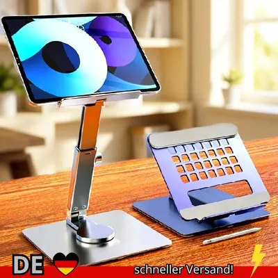 Produktbild von Tablet-Ständer aus Aluminium 360° ° Rotierender Zusammenklappbarer