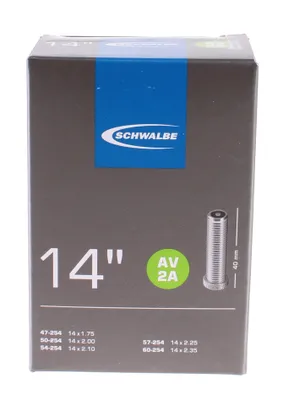 Obrázok produktu pre 14' duša Schwalbe 'AV 2A', 14x1,75-2,50 (47/60-254), AV 40 mm, čierna (1 ks)