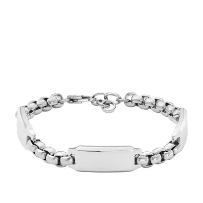 Image de Fossil JF04400040 Bracelet hommes Drew plaque en acier inoxydable 22,5 cm