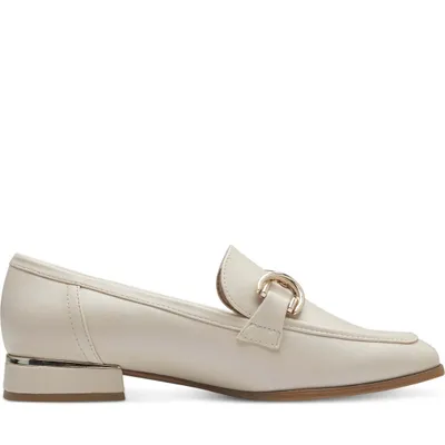 Produktbild von MARCO TOZZI Damen Loafer Slipper elegante Zierspange Blockabsatz 2-24216-42, Größe:40 EU, Farbe:Beige