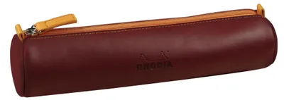 Produktbild von Rhodia Rhodiarama rundes Schlampermäppchen 21,5xØ5cm Kunstleder Weinrot 319000C