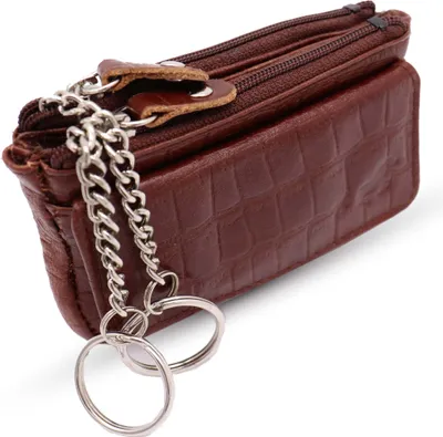 Produktbild von Safekeepers Schlüsseletui mit RFID Schütz - Schlüsselmappe - Schlüsseltasche - schlüsselmäppchen - Schlüsseletui Leder- Herren- Damen leder – Krokodilbraun