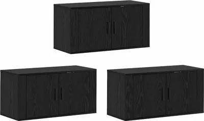 Immagine prodotto di Set Mobile TV da Parete 3 pcs Rovere Nero 80 x 34,5 x 40 cm