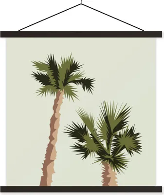 Produktbild von MuchoWow® Textilposter Palme - Himmel - Sommer 120x120 cm mit schwarzem Rahmen - Aufhängungsset