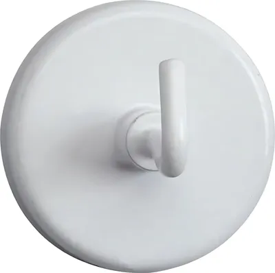 Immagine prodotto di MAUL Magnete rotondo 5 pezzi 12 kg Acciaio Metallo Ferrite con gancio 3,6 x 4,7 x 4,7 cm bianco