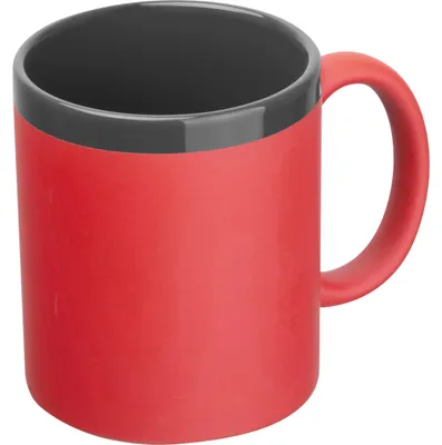 Produktbild von Keramiktasse / Kaffeetasse / 300 ml / Farbe: schwarz-rot