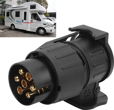 Produktbild von 2-teiliges Anhänger-Stecker-Adapter-Set, 7- bis 13-poliges Stecker-Set, LKW-Schnittstelle, RV-Netzkabel-Buchse