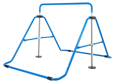 Immagine prodotto di Sbarra ginnastica regolabile in altezza per bambini - 5 livelli di altezza da 89,5 a 131 cm - Portata massima: 150 kg - Adatta a bambini dai 3 ai 6 anni, per allenamento domestico - Pieghevole - Colore: blu