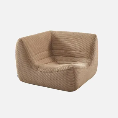 Produktbild von sweeek - Eck-Sessel mit Cordbezug, 1-Sitzer - Dunkelbeige