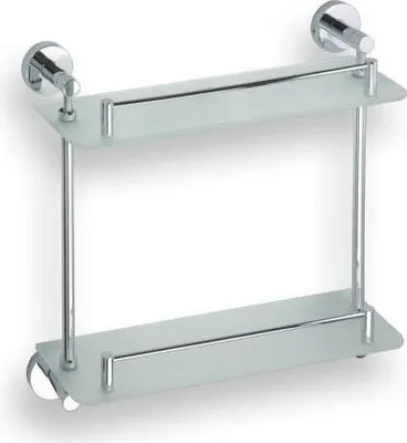 Image de Double étagère de douche en verre OMEGA 40x40x13cm