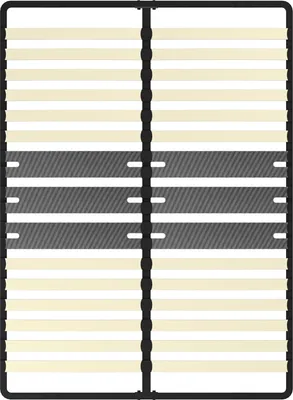 Produktbild von DEWINNER - Sommier 140x190 cm | 2x15 Lattes Peuplier Naturel | Fuß Zentral Regulierbar T | Ergonomie | Struktur Noire Moderne | Installation Express