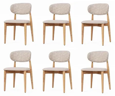 Obrázek produktu pro 6 jídelních židlí, moderní design, béžová barva, elegantní, čalouněné, stylové