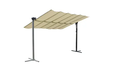 Produktbild von Leco Sonnendach Waved lichtgrau - Maße: 350 cm x 250 cm x 220 cm; 27600114