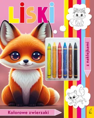 Zdjęcie produktu dla Liski. Kolorowanka z kredkami