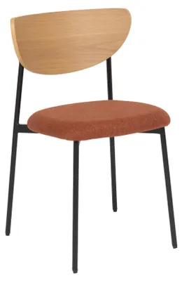 Produktbild von 2er-Set Stühle mit Holzlehne und Metallbeinen