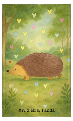 Produktbild von Mr. & Mrs. Panda Handtuch Igel Herzen Design - Weiß - Geschenk, Leben, Liebe, gästehandtuch klein, Lustige Sprüche, gäste wc, Vertrauen, Gästetuch, Herz