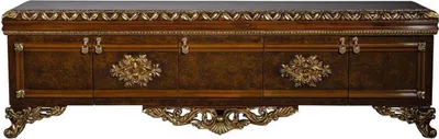 Produktbild von Casa Padrino Luxus Barock TV Schrank Braun / Gold - Prunkvolles Wohnzimmer Sideboard mit 5 Türen - Barock Wohnzimmer Möbel