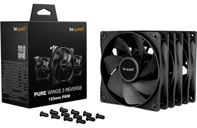 Produktbild von be quiet! Pure Wings 3 120mm | PWM Reverse Triple-Pack, Ventilator, 12 cm, 1500 RPM, 80 m³/h, Schwarz