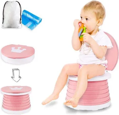 Produktbild von Famanu Toilettensitz für Kinder - Faltbar, Praktisch - Mit Tragetasche - Rosa