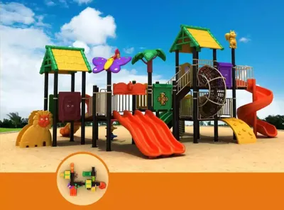 Produktbild von Spielplatz Spielhaus Spielturm Rutsche Kinderspielplatz Komplett Spielplätze