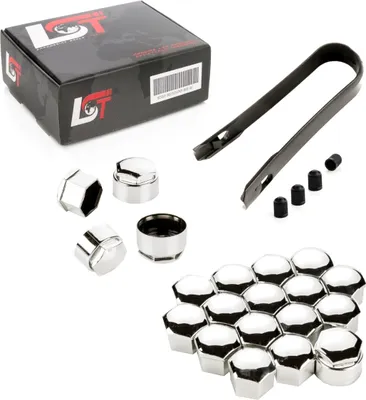 Produktbild von 20x Radschrauben Kappen Set 17mm Chromfarben Diebstahlschutz für CITROEN PEUGEOT
