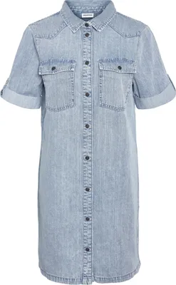 Produktbild von NOISY MAY Kurzarm Midi Denim Blusenkleid Größe: XL