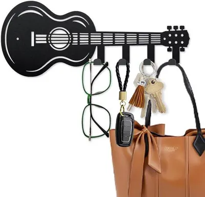 Produktbild von Musikinstrumentenhalter Metallenecke Wanddekoration Schwarz 15,7 x 6,3 cm