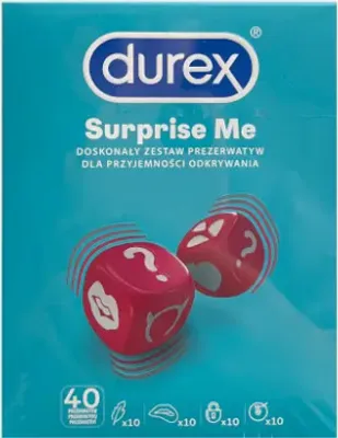 Produktbild von DUREX Kondome Präservative Surprise Me Mix Orgasmic Ultra Thin Orginal Mutual Verpackung 40 Stück MIX D7