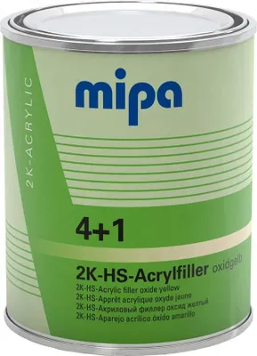 Zdjęcie produktu dla MIPA 4+1, szpachla akrylowa HS, kolor: żółty, pojemność: 1 litr.