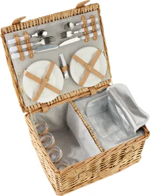 Produktbild von Picknickkorb Föhr für 4 Personen, mit Kühlfach & Zubehör - braun
