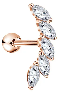 Produktbild von OUFER 16G Knorpel Ohrring Helix Piercings Silber Studs CZ glänzend Edelstahl Tra