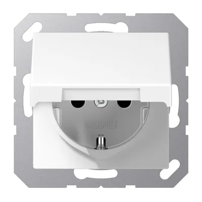 Produktbild von Jung A1520NKLWW SCHUKO® Steckdose mit Klappdeckel