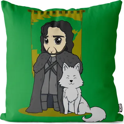Produktbild von VOID Jon Schnee Kissenbezug Kissenhülle Polyester wasserfest Outdoor chibi snow lord kommandant der nachtwache