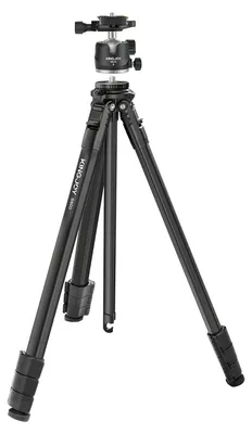 Image de KINGJOY S600X+GS10 Trépied portable pour appareil photo avec rotule pivotante à 360°, alliage d'aluminium, hauteur max. 1 645 mm/64,8 pouces : capacité de charge 10 kg/22 lb