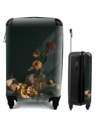 Produktbild von MuchoWow® Koffer Handgepäck Trolley Rollkoffer Kleine Reisekoffer mit 4 Rollen - Obst - Blumen - Stilleben - Cabin Size < 55x40x23 cm & 55x40x20 cm - Fotokoffer - Kabinenkoffer - Boardgepäck - Reise-Box - Reisekoffer - Reisegepäck - Koffer mit Bild - Trolley für Kinder