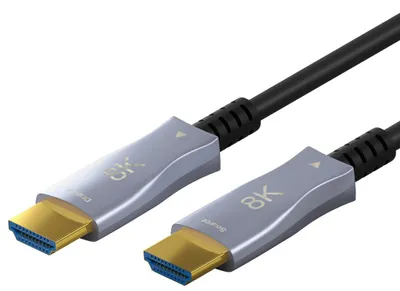 Zdjęcie produktu dla Goobay 65558, 10 m, HDMI Typu A (Standard), HDMI Typu A (Standard), Kompatybilność 3D, 48 Gbit/s, Czarny, Szary