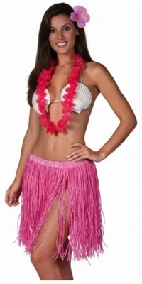 Produktbild von Hawaii Kostüm Set Flower 3-tlg. - Rocklänge 60 cm | Pink