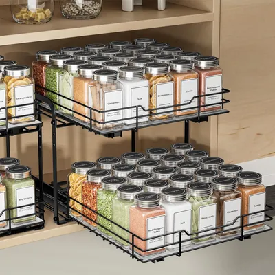 Produktbild von Ausziehbares Gewürzregal für Küchenschrank - Verstellbar und Robust
