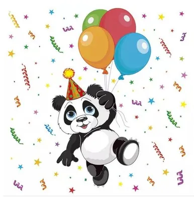 Produktbild von 20 Servietten Funny Panda with Balloons - Panda an Ballons 33x33cm