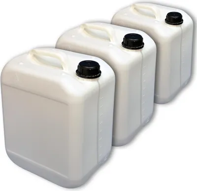Produktbild von 3 Stück 10 Liter Kanister Weiss mit Sichtstreifen und Skala lebensmittelecht