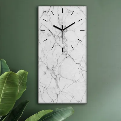 Produktbild von Wohnzimmer Leinwand Uhr Geräuschlos Küche 30x60 Weißer, Marmor, Struktur, Textur, schwarze Zeiger